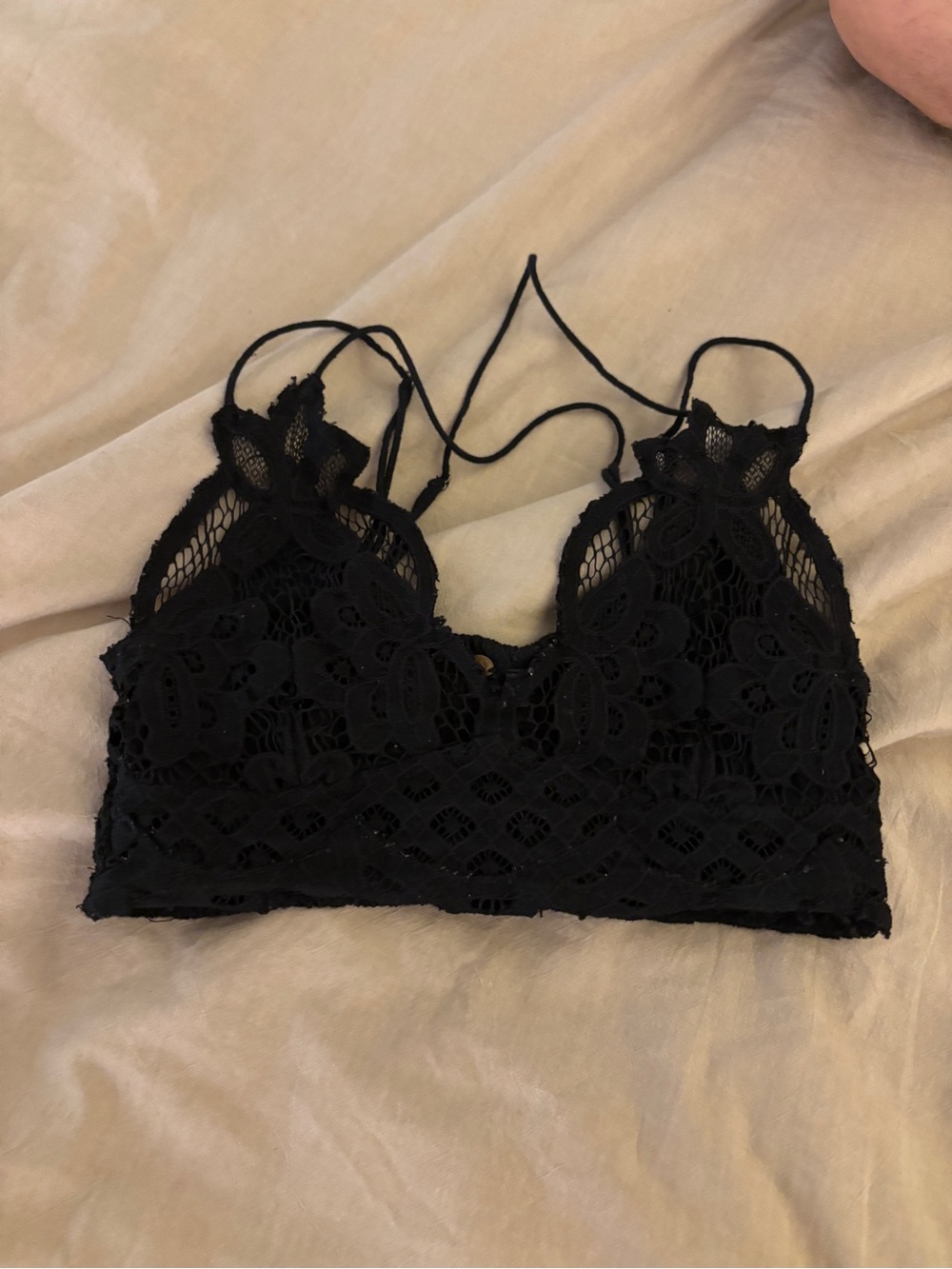 free people black bralette small